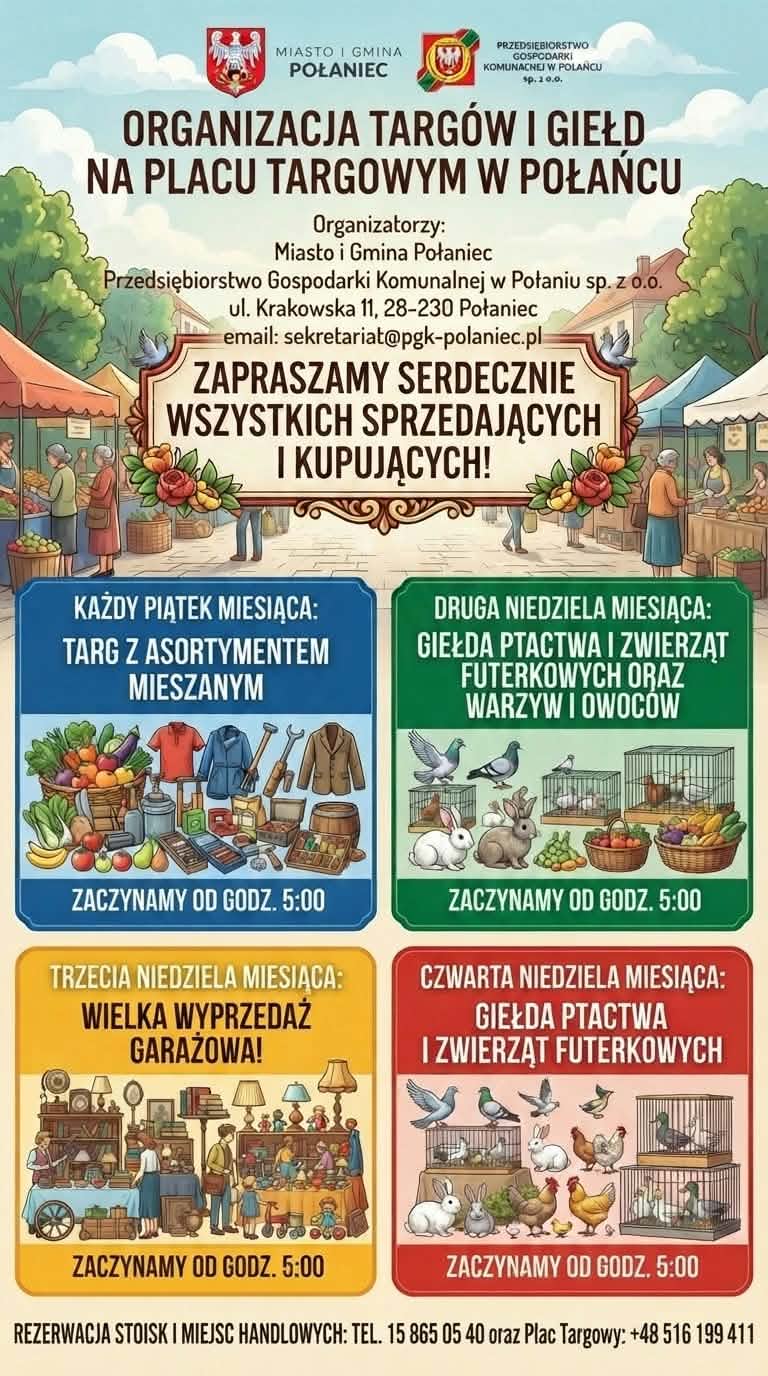 Harmonogram Targ&oacute;w