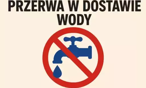 Obrazek przekreślony kran z wodą. Symbol brak wody