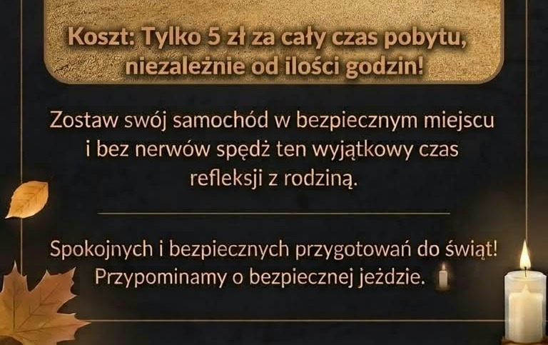 Zdjęcie do Bezpieczny parking na Święto Zmarłych w Połańcu